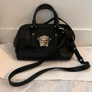Versace top handle leather cross body bag